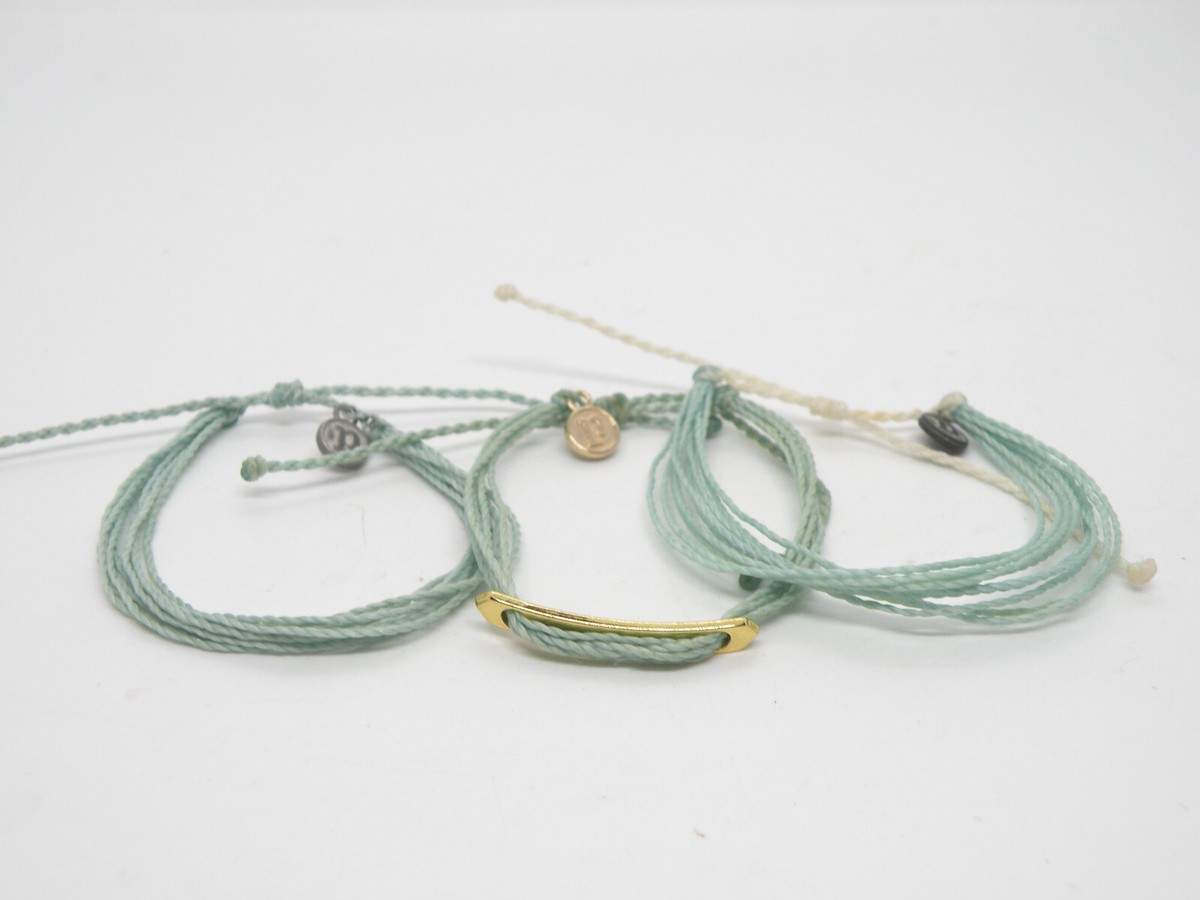 Authentic Pura Vida Turquoise Cord Charm Silver Gold Tone Jewelry Bracelet