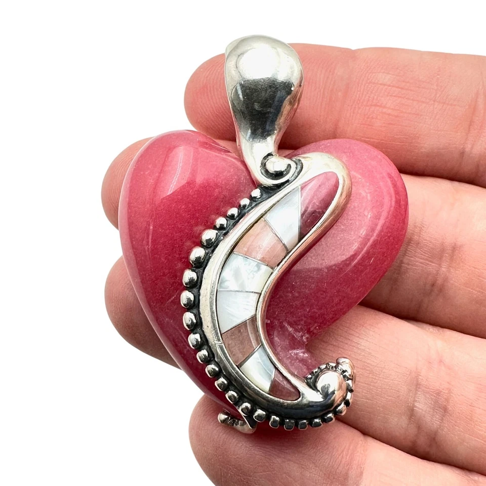 Подвеска в виде сердца с розовыми драгоценными камнями серебро высшей пробы Carolyn Pollack - Изображение 2 из 4
