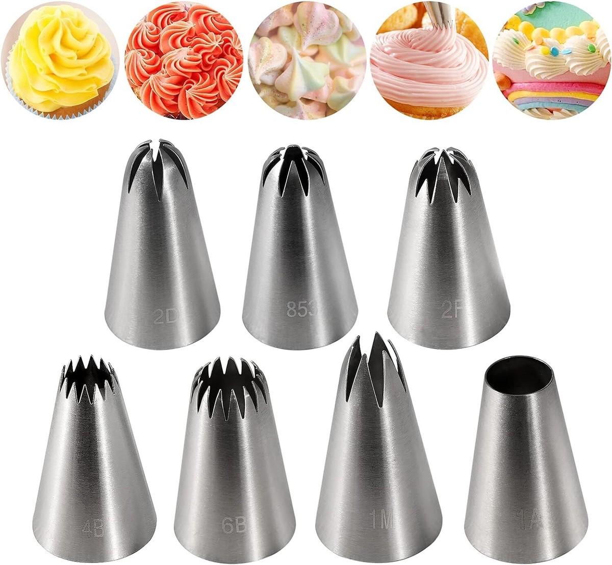 7x Large Size Icing Piping Nozzles Tips Pastry Cake Sugarcraft