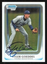 TYLER GOEDDEL Autograph Baseball card auto TAMPA BAY RAYS