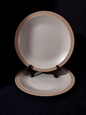 BRAND NEW Over and Back STARDUST (2) 10.5" Dinner Plates Brown Gray Speckled