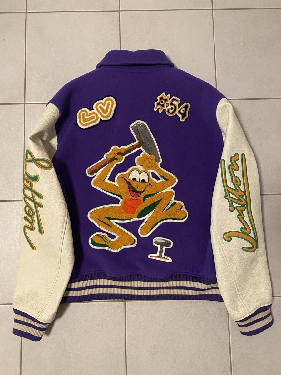 Louis Vuitton X Virgil Abloh AW22 runway purple frog varsity