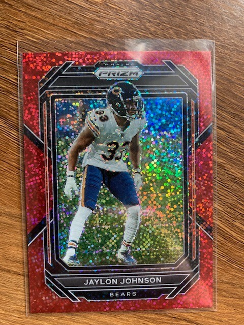 Jaylon Johnson Chicago Bears 2022 Prizm Red Sparkle SSP. Card #53