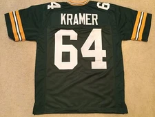 UNSIGNED CUSTOM Sewn Stitched Jerry Kramer Green Jersey - M, L, XL, 2XL, 3XL