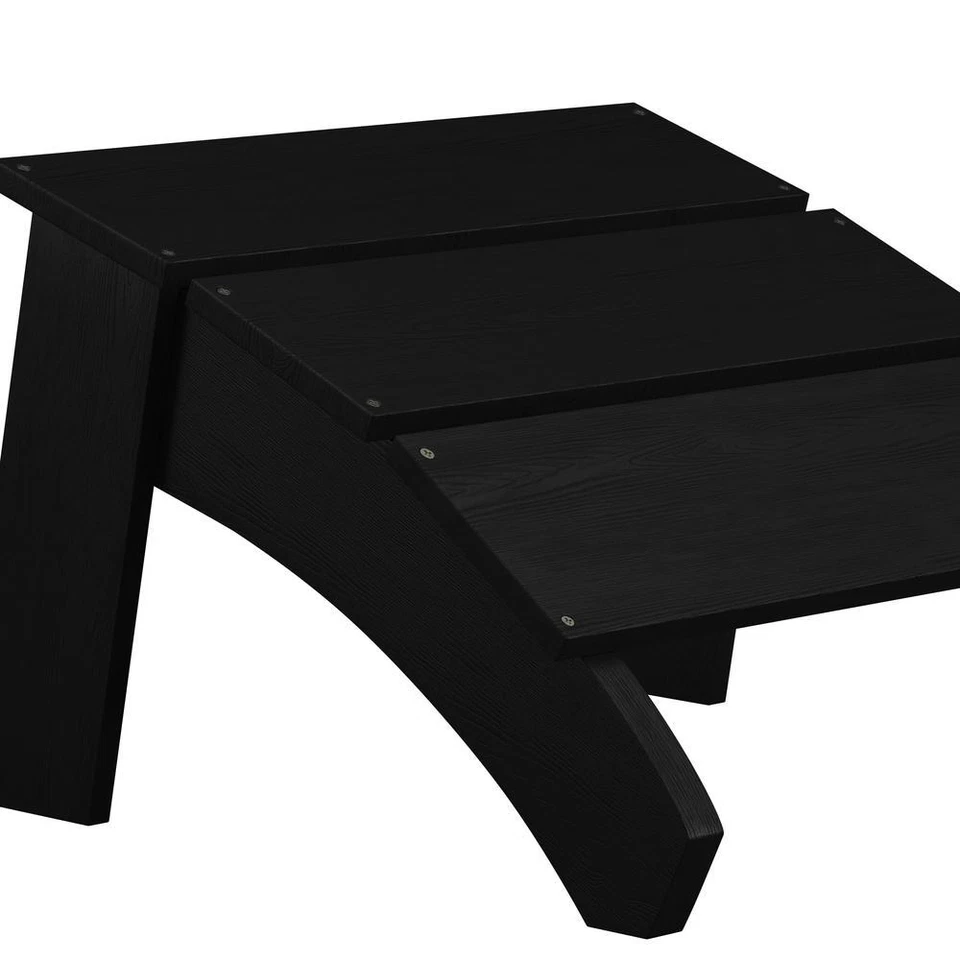 Sawyer Modern All-Weather Poly Resin Wood Adirondack Ottoman Foot Rest in Black - Image 3 of 4