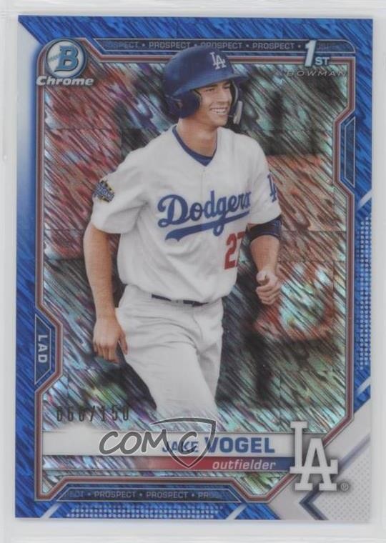 2021 Bowman Chrome Prospects Blue Shimmer Refractor /150 Jake Vogel #BCP-59 11oh
