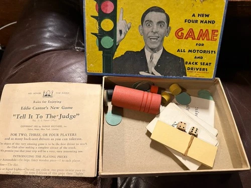 VINTAGE 1932 PARKER BROTHERS EDDIE CANTOR'S TELL IT TO THE JUDGE BOARD GAME