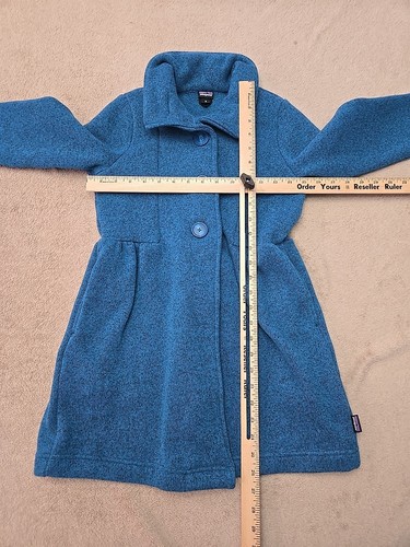 Patagonia Better Sweater Coat Girls Size Medium 10 Underwater Blue - Picture 6 of 11