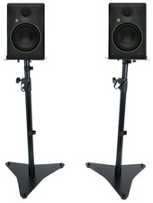 Pair Mackie CR8BT 8" Powered Studio Monitors Speakers w/ Tone Control Stands
