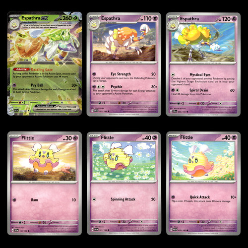 6x Espathra ex Lot 214.0 Scarlet Violet Series Paldean Fates Pokemon Cards Set