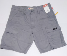 WRANGLER CARGO SHORTS RELAXED FIT MEN'S SIZE 34 GRAY NWT KHAKI CASUAL RIPSTOP