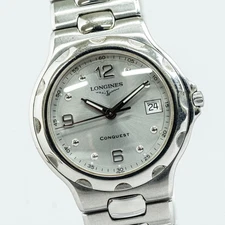 No Tariffs **NEAR MINT** LONGINES Conquest L1.631.4 Quartz Date Silver 37mm Mens