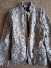 Alfred Dunner Faux Snakeskin Jacket Womens Size 8 Button Closure