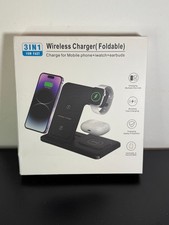 3-in-1 Foldable Wireless Charger Phone Watch Earbuds 15W - New