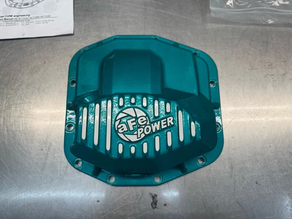 aFe Power 46-71030B серия Pro алюминиевая крышка переднего дифференциала конфетный бирюзовый цвет - Изображение 2 из 4
