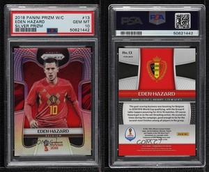2018 Panini Prizm World Cup Silver Prizm Eden Hazard #13 PSA 10 GEM MT