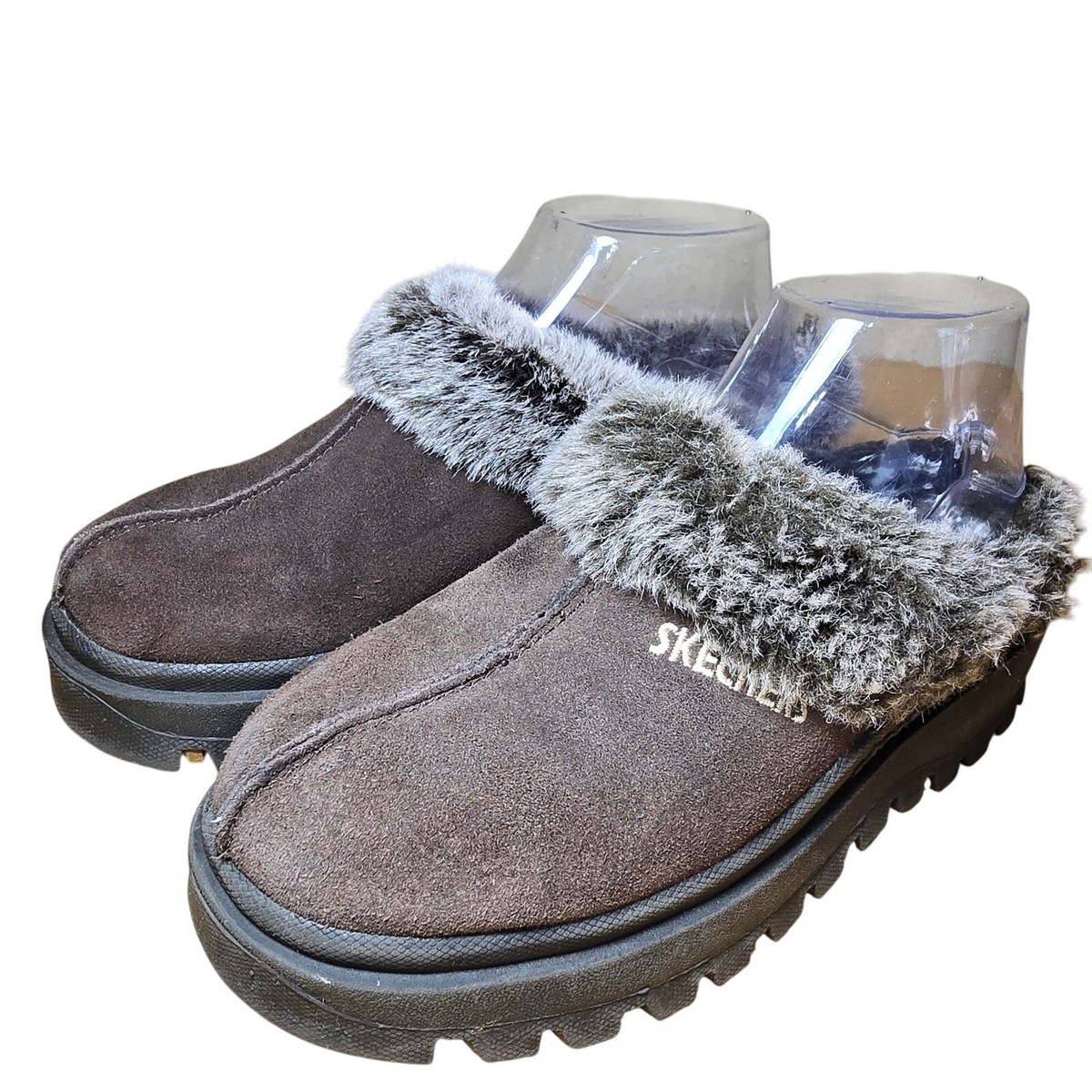 Vintage Skechers Womens Shindigs Fortress Brown Suede Platform