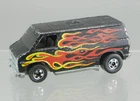Vintage 1974 Hot Wheels Flying Colors 1/64 Diecast Black w/ Flames Super Van HK