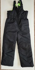FADED GLORY Black Youth Ski Snow Bibs Overalls Suit Pants Size Small S 6/7 Kids