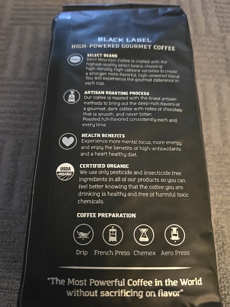 Black Label Devil Mountain Dark Roast Strong Ground Coffee 16 Oz-NEW for  sale online | eBay