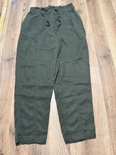 A New Day Pants Women's Size Small Green Pull On Tie Waist Casual High Rise