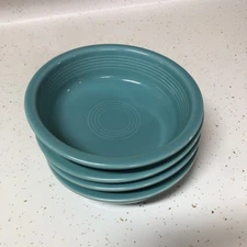 Fiestaware Turquoise Bowls 7" Cereal Soup Homer Laughlin HLC USA Set Of 4