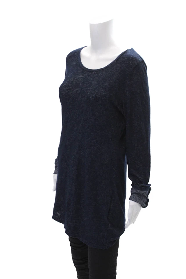 Blusa Velvet Calypso Feminina Texturizada Manga Longa Gola Redonda Básica Azul Tamanho G - Imagem 2 de 4