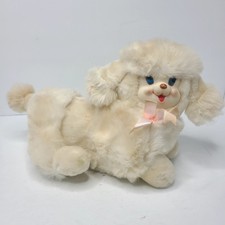 Vtg 80s Dan Dee Puppy Surprise Rubber Vinyl Face White Fur Plush Dog NO PUPPIES