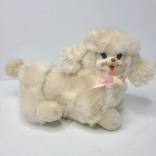 Vtg 80s Dan Dee Puppy Surprise Rubber Vinyl Face White Fur Plush Dog NO PUPPIES 