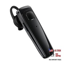 Bluetooth Headset - V5.0 Wireless Handsfree Earpiece Built-in Dual Mic Black