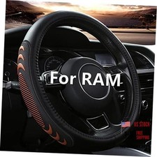 Yangday Leather Steering Wheel Cover for Dodge Ram 1500 2500 3500, 15.5 Brown