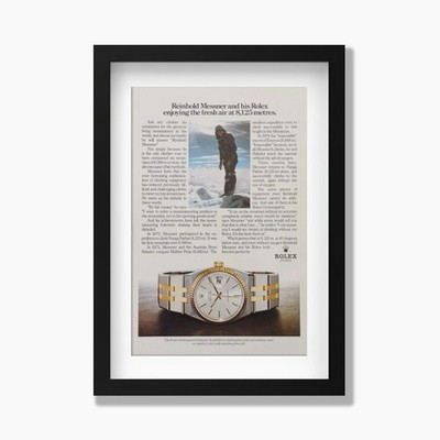 1980 Rolex Oysterquartz Datejust - Pubblicità Vintage Originale cornice 23x32
