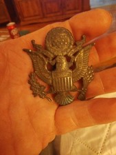 Ancien insigne bouclier chapeau casquette aigle officiers de l'armée américaine de la Seconde Guerre mondiale insigne à vis