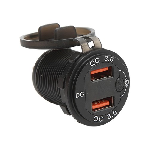 _Dual USB Car With Waterproof Cover QC3.0 Fast Charging Temperature - Zdjęcie 10 z 22