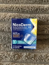 Nicoderm CQ Step 1 Nicotine Patches Stop Smoking 21 Mg 14 ct Exp. 03/28