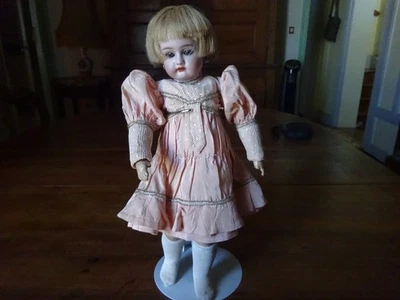POUPEE TETE PORCELAINE ANCIENNE H. HANDWERK-HALBIG - Photo 1/4
