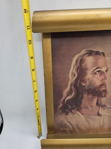 Vintage Mid Century Modern Lighted Litho/Lithograph of JESUS Christian/Catholic! - Picture 13 of 14