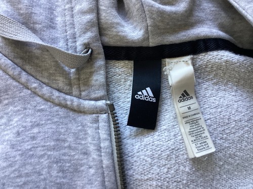 WOMENS ADIDAS GREY ZIP FRONT HOODIE SIZE M - Picture 2 of 5