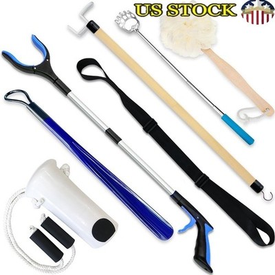 7 Piece Hip Kit Reacher Dressing Stick Sock Aids Long Leg Lifter Back Scratcher