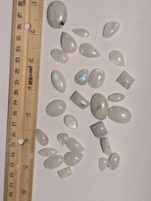 28pcs Bulk Rainbow Moonstone Cabochons Cabs W...