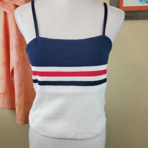 Roxy Tank Top XL Coachella Vibes Striped Cotton Tank New With Tags - Picture 2 of 8