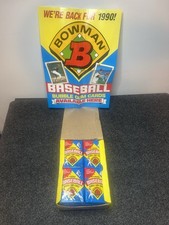 1990 Bowman Baseball Wax Box 36 Sealed Packs  Display Box With Display Poster