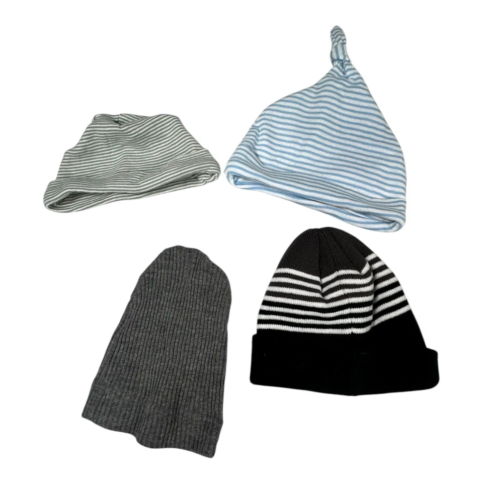 Lote de gorras de bebé Nike Carter's Gorros 9 meses negro a rayas gris azul Foto 2 de 4