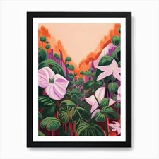 Boho Wildflower Painting Trillium 1 Framed Wall Art Poster Canvas Print Picture