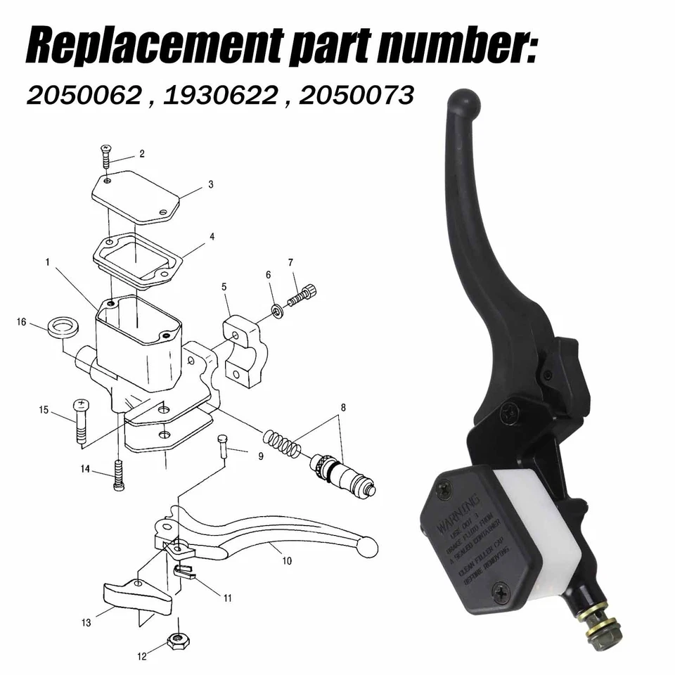 Front Brake Master Cylinder for Polaris Trail Blazer Trail Boss 250 350L 2050073 - Image 4 of 4