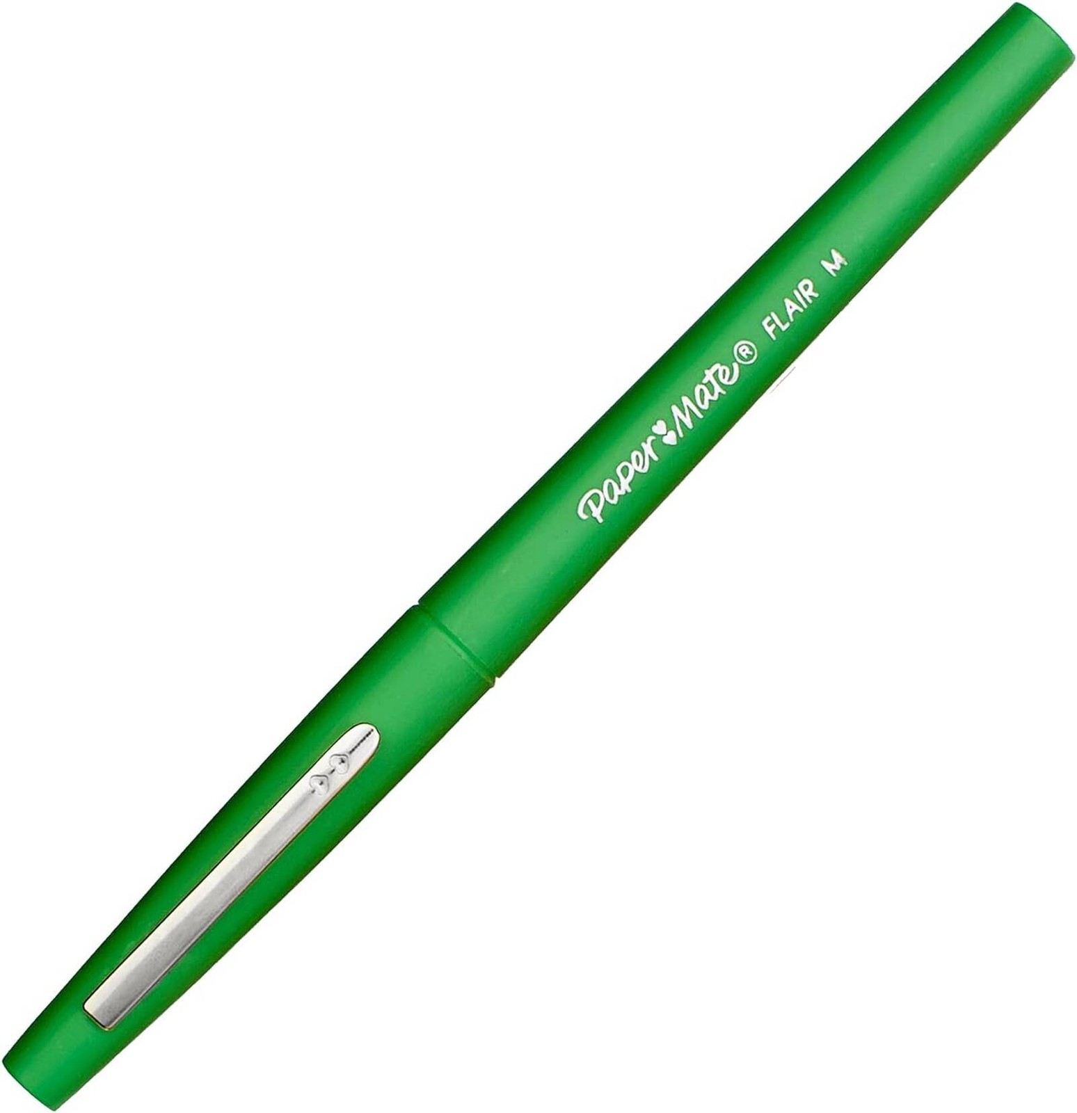 Paper Mate Flair Nylon Medium Line Marker 1.1mm Tip 0.7mm Line - Green (Pack of