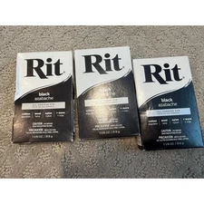 NEW Rit Dye Black Azabache Fabric Dye All Purpose  General Lot of 3
