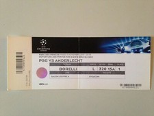 TICKET MATCH LIGUE DES CHAMPIONS // PSG PARIS - ANDERLECHT 5 NOVEMBRE 2013