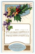 1910 A Peaceful Christmas to You York Shire J. Wainwright note musicali
