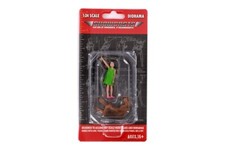 Girl Green w Dog Figure 703 Showcasts American Diorama Figures 24703 1:24 2.25"